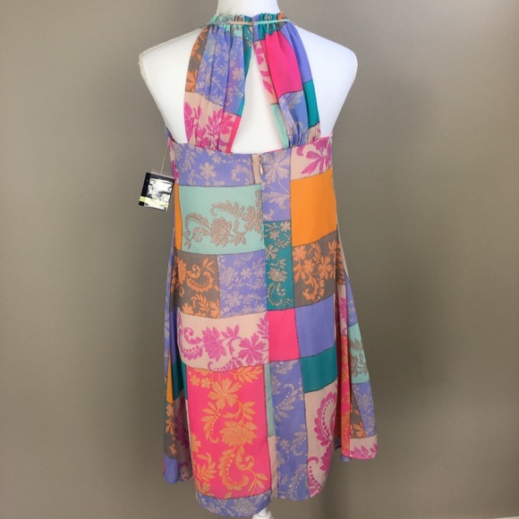 Just Taylor Chiffon Patchwork Dress 4 NWT - Picture 5 of 8